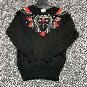 Regency Collection for Joyce Sweater Women‎ Large Black Pullover Long Sleeve L